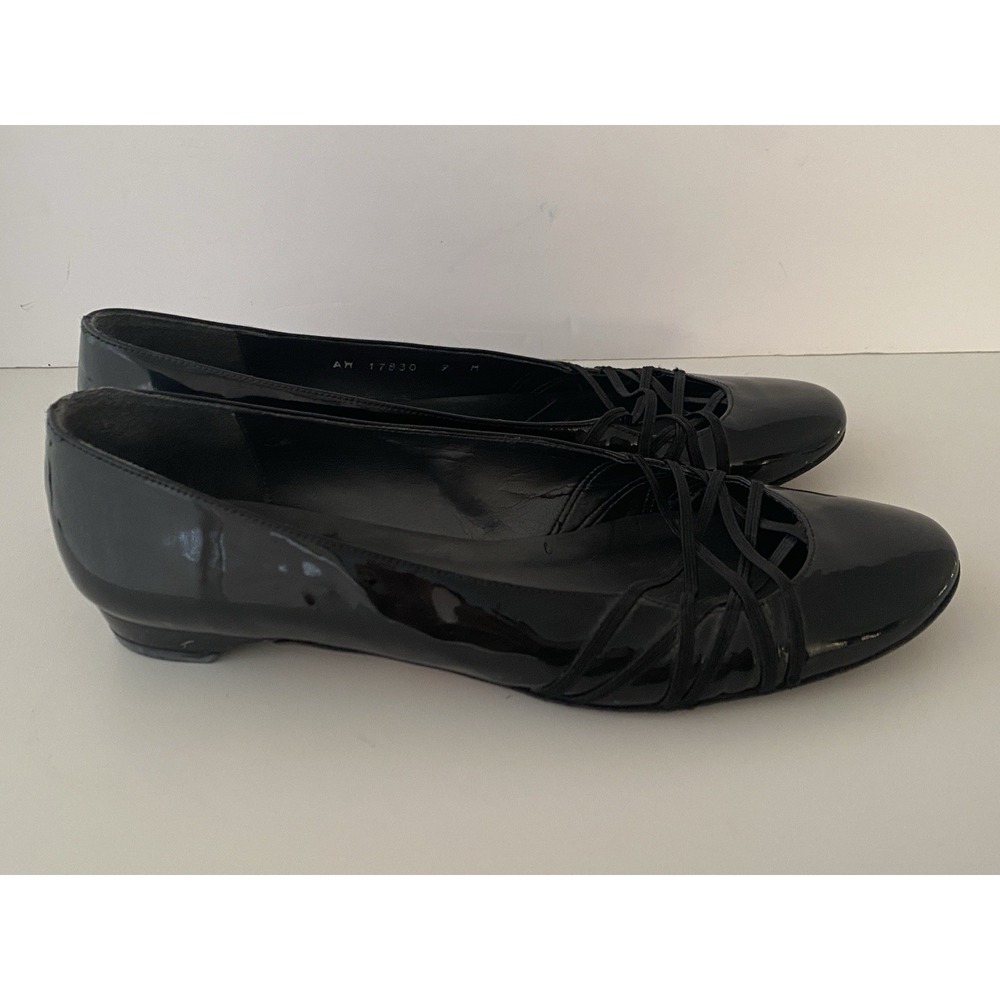 Naturalizer Flora Black Leather Bow Comfort Slip On Ballet Flats Size 9M